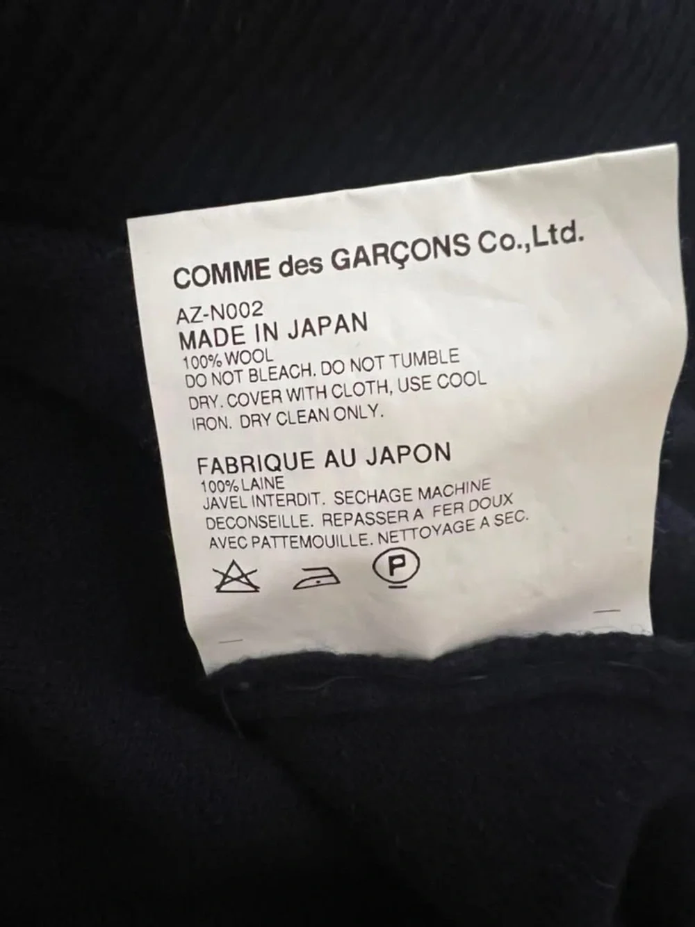 Comme Des Garcons CDG Play Blue Wool XL V-Neck Pullover Sweater Jumper